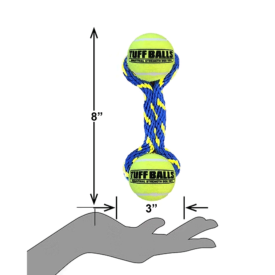 PETSPORT Mini Tug Max 7" Rope w/ Two 1.8" Tufff Balls
