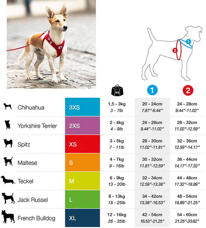 CURLI Vest Harness Fuchsia 3XS