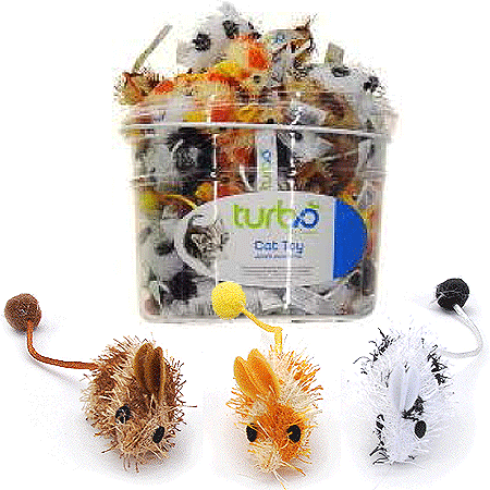 COASTAL Turbo Cat Toy Bin Spotted Mice 72ct