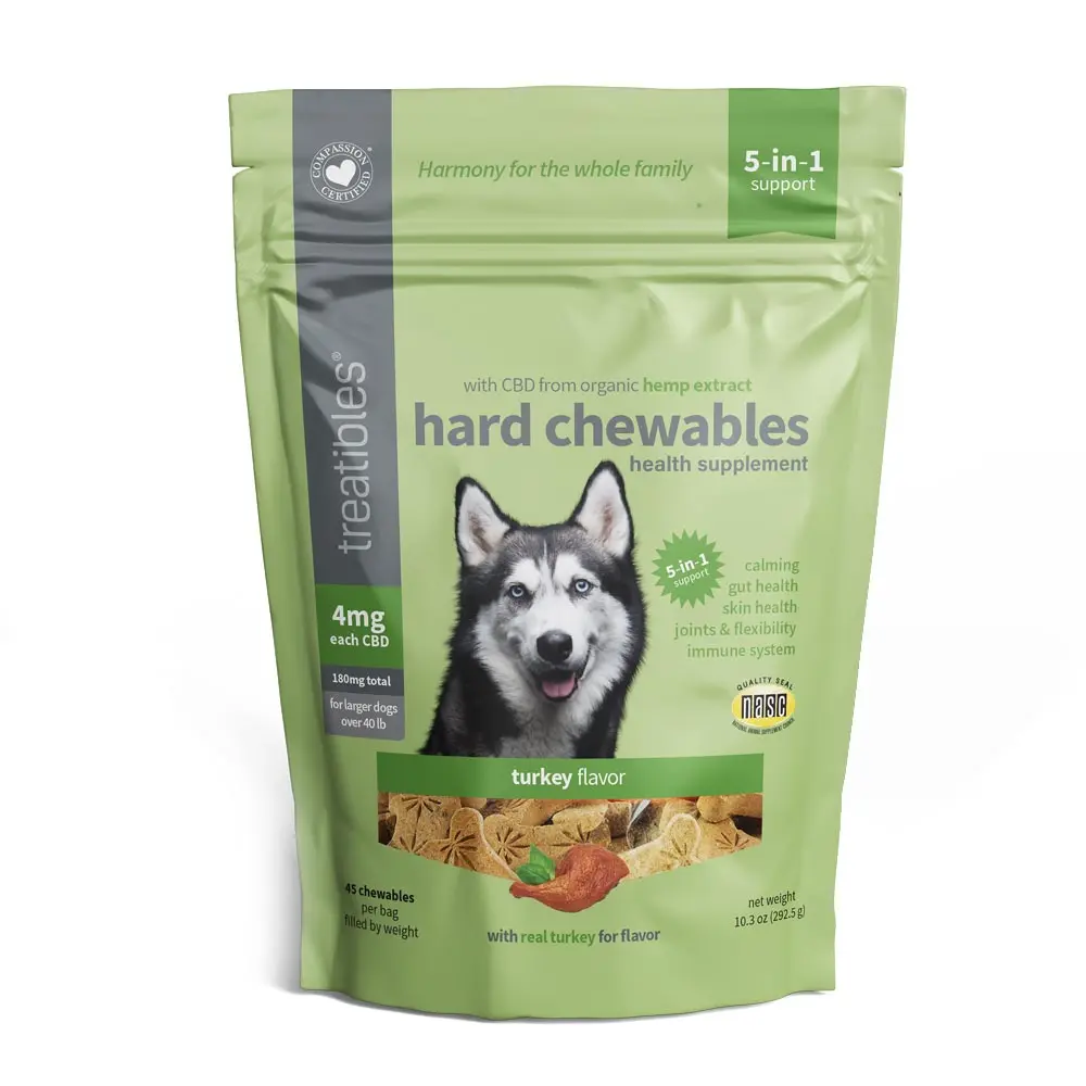TREATIBLES Calm Hemp Oil Hard Chews Turkey L 45ct