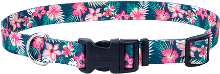 PET ATTIRE Styles Adjustable Collar 8-12x3/8 Tropical Flower