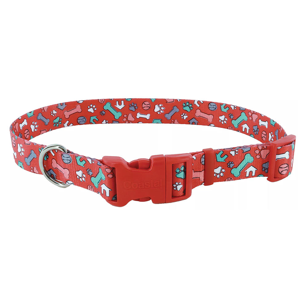 PET ATTIRE Styles Adjustable Collar 18-26x1 Red Bone