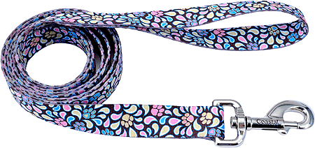 *PET ATTIRE Styles Dog Leash 6'x5/8 Special Paw Brown