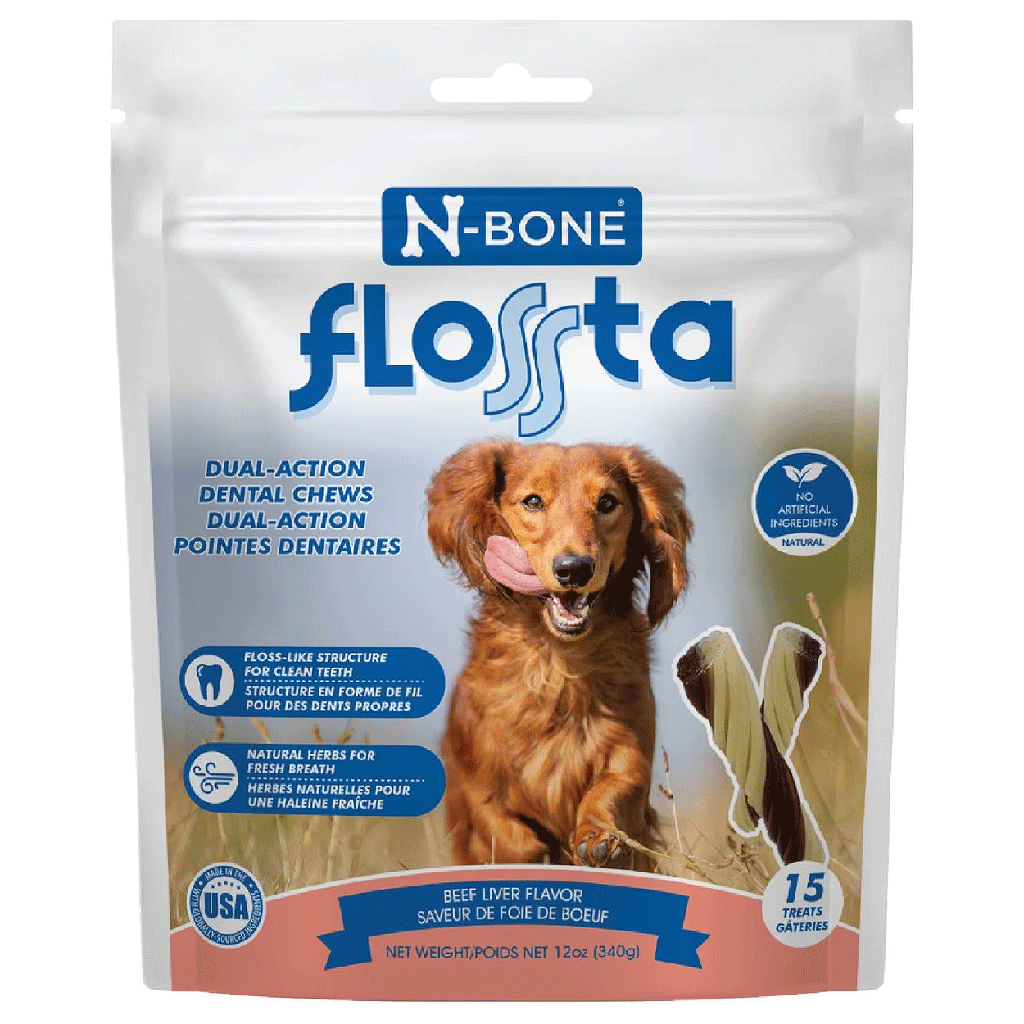 *N-BONE FLOSSta Dental Chews Beef Liver 15ct