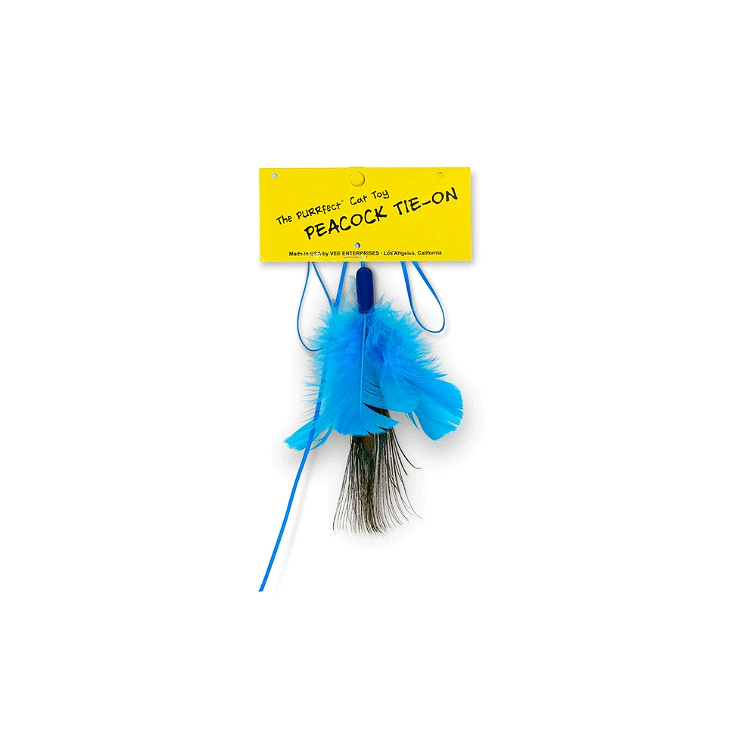 VEE ENTERPRISES PURRfect Peacock Feather Tie-On