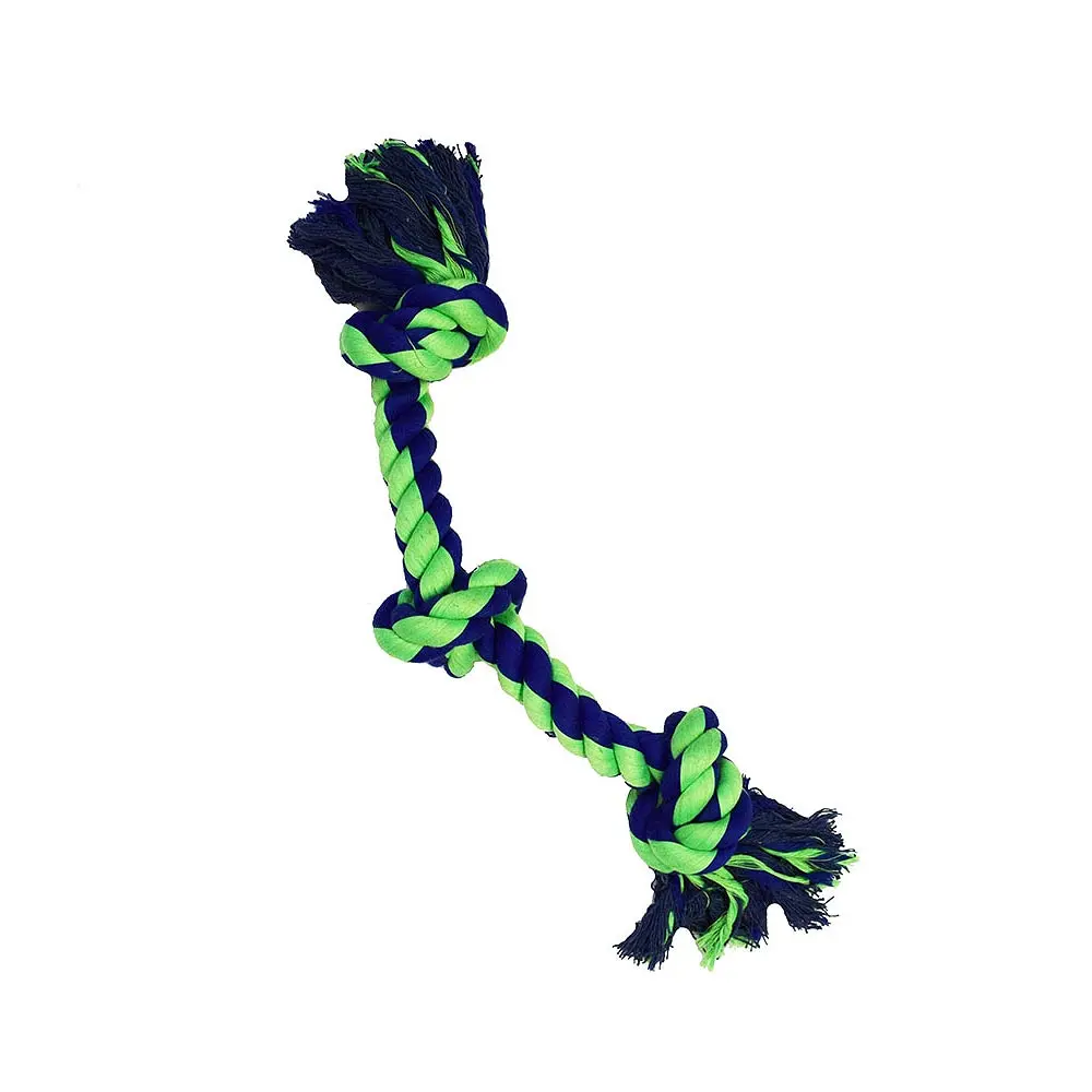 AMAZING PET Rope 2 Knot Bone 10" Blue/Green