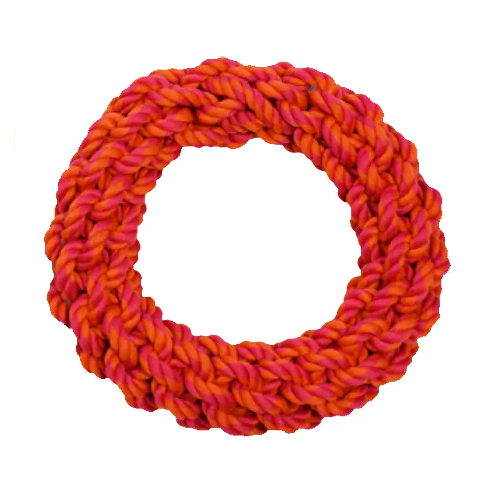 AMAZING PET Rope Ring 9" Orange/Magenta