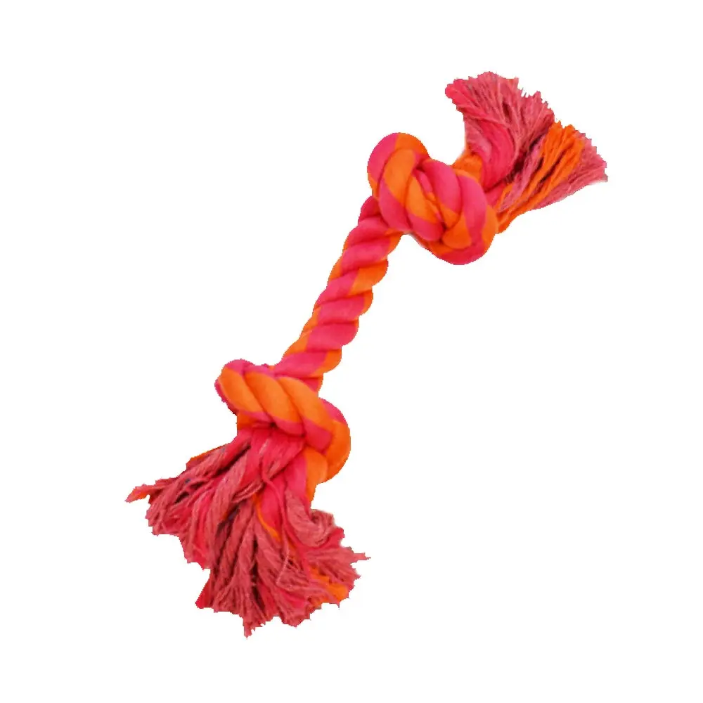 AMAZING PET Rope 2 Knot Bone 10" Orange/Magenta