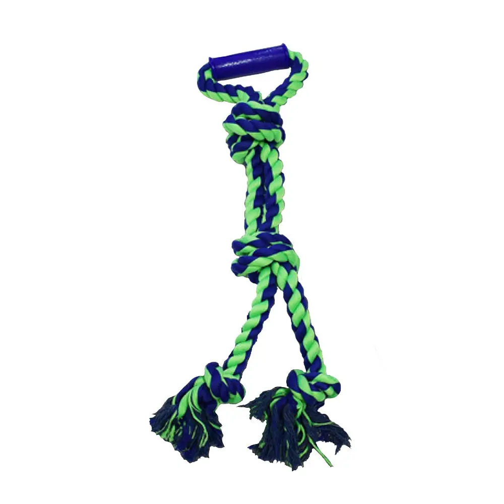AMAZING PET Rope 3 Knot w/Handle 23.5" Blue/Green