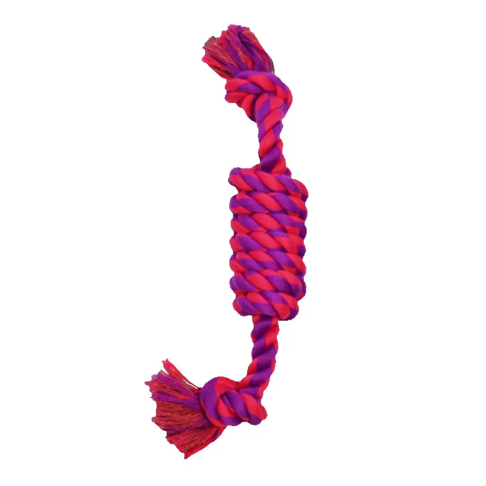 AMAZING PET Rope 2 Knot Coil 15" Purple/Magenta