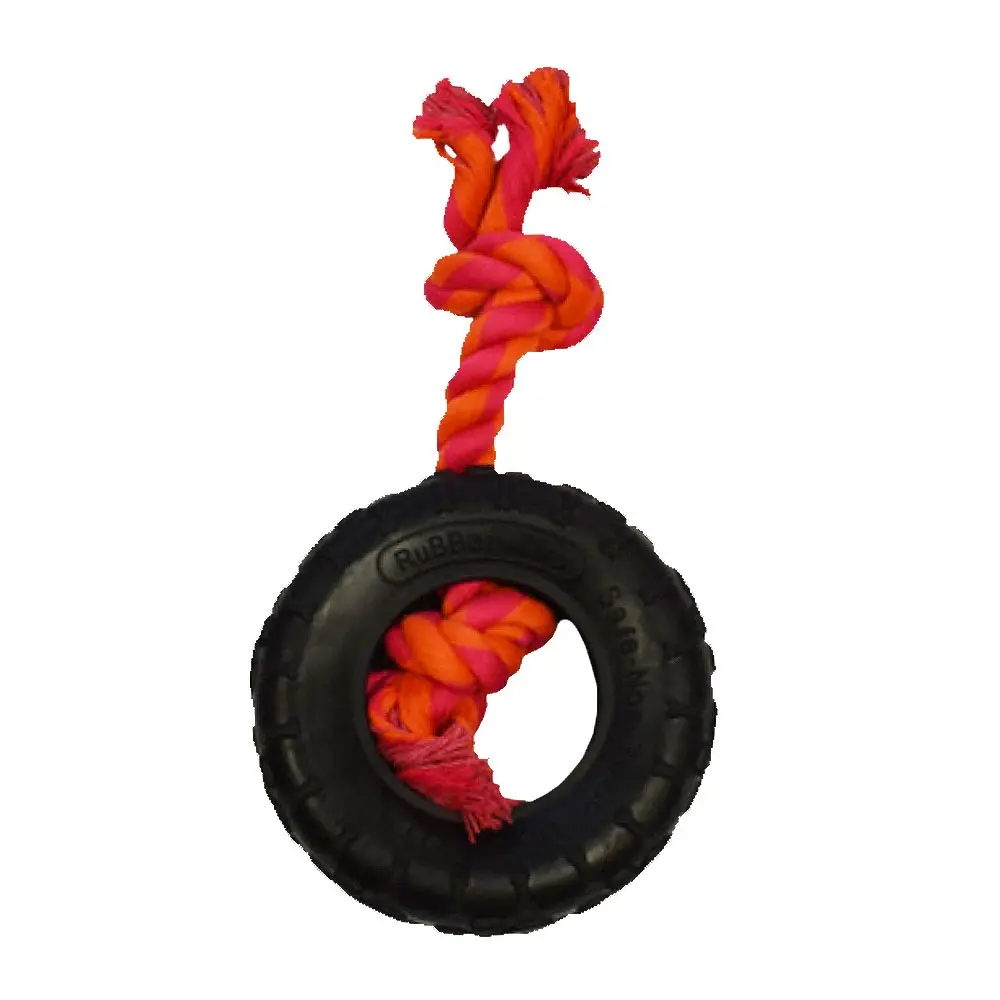 AMAZING PET Rope w/Tire 5.5" Orange/Magenta