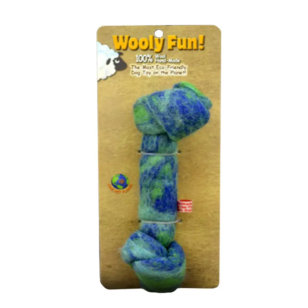AMAZING PET Wooly Fun Knotted Bone 8.5" Blue