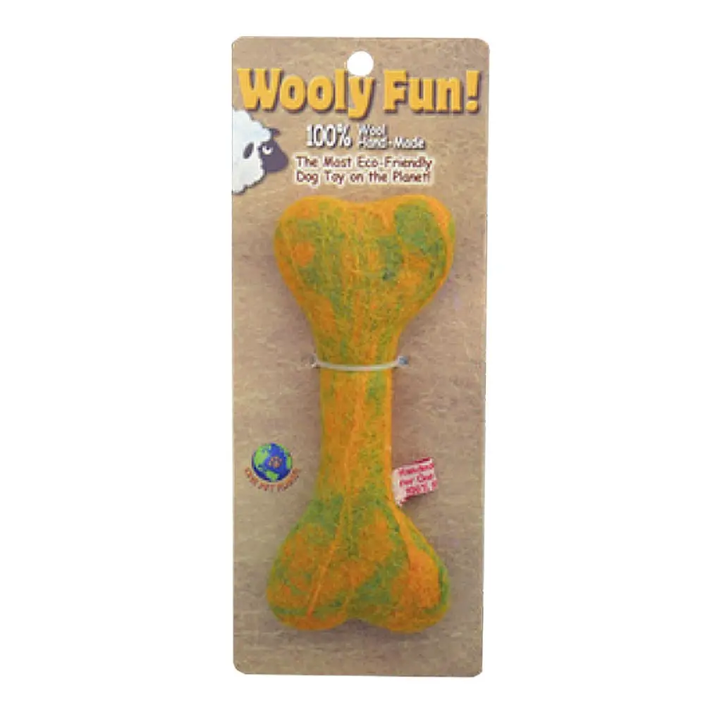 AMAZING PET Wooly Fun Flat Bone 6.5" Yellow