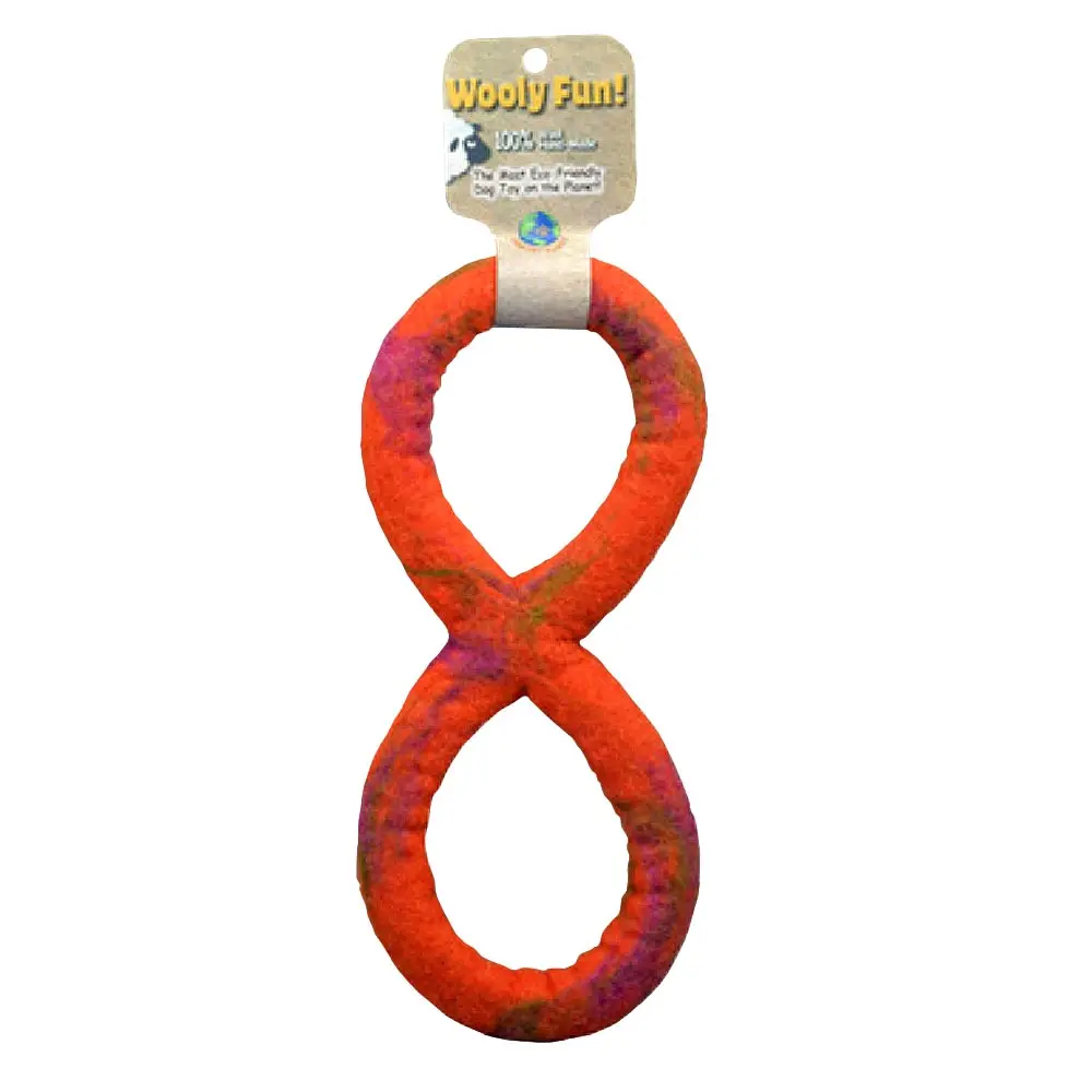 AMAZING PET Wooly Fun Figure 8 Tug 8" Orange Marble
