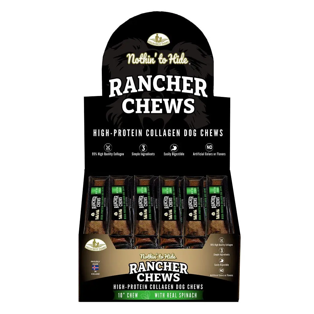NOTHIN' TO HIDE Rancher Chew Spinach 10" 24pc Box