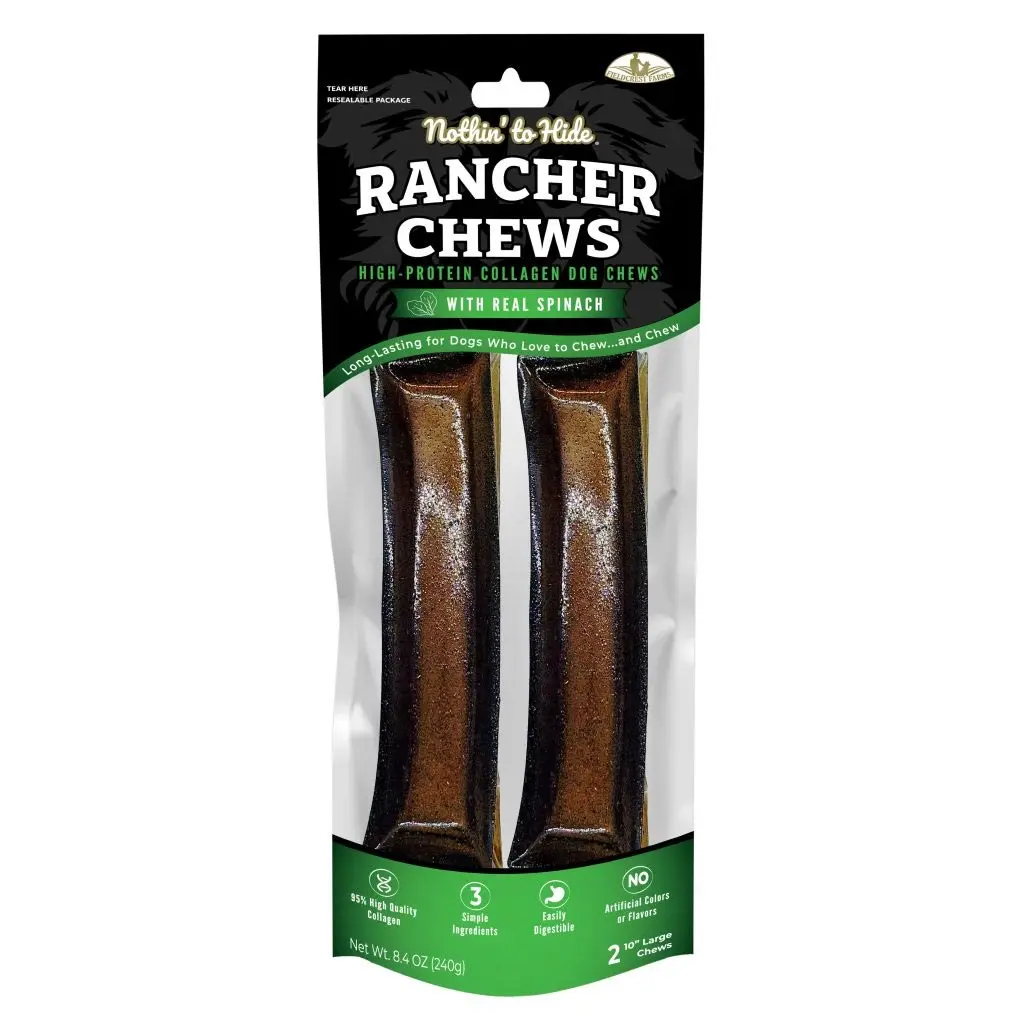 NOTHIN' TO HIDE Rancher Chew Spinach 10" 2pk