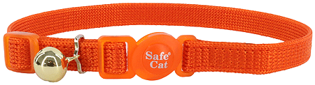 COASTAL Safe Cat Adjustable Collar 8-12x3/8 Sunset Orange