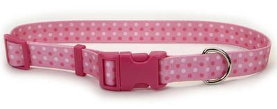 PET ATTIRE Adj Collar 18-26x1 Pink w/Dot