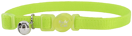 COASTAL Safe Cat Adjustable Collar 8-12x3/8 Lime