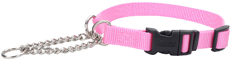 *COASTAL Check Training Collar w/Buckle 11-15x3/8 Bright Pink