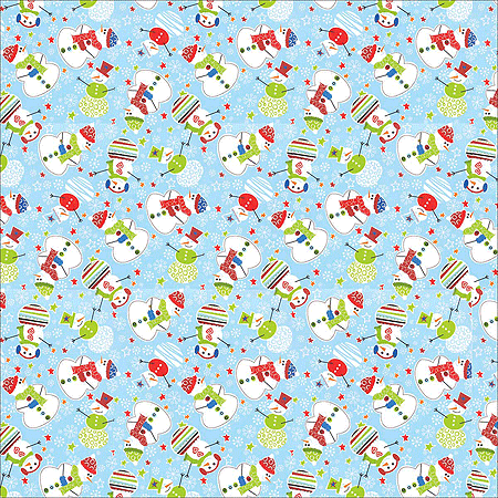 [BAN731] BANDANNA Holiday Snowmen Light Blue 12pk
