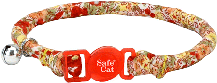 [CA6731 RD FLORAL] *COASTAL Safe Cat Round Fashion Collar 8-12x3/8 Red Floral