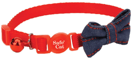 [CA6706 RED] *COASTAL Safe Cat Embellished Fashion Collar 8-12x3/8 Red