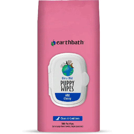 [EB02229] EARTHBATH Puppy Wipes Wild Cherry 100ct