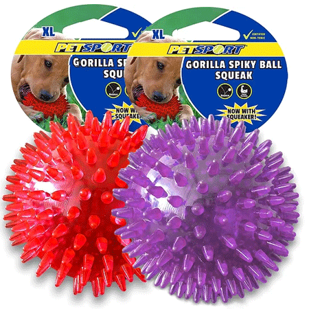 [PS40037] PETSPORT Gorilla Spiky Ball Squeak XL 5"