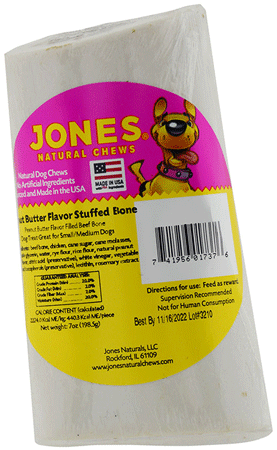 [JNC01737] JONES Stuffed Bone Peanut Butter 4 inch