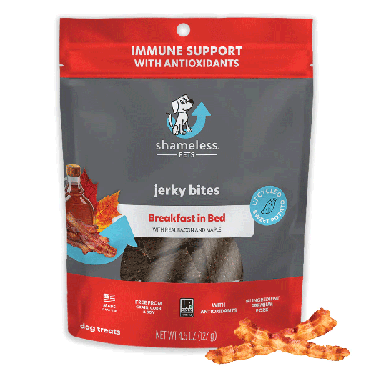 [SHP73763] *SHAMELESS PETS Jerky Bites Breakfast In Bed 4.5oz