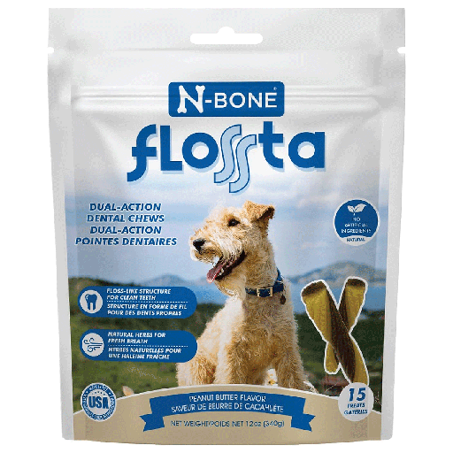 [NB80247] *N-BONE FLOSSta Dental Chews Peanut Butter 15ct