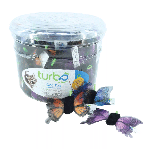 [CA22852] COASTAL Turbo Cat Toy Bin w/Loop Butterfly w/Wings 100pcs
