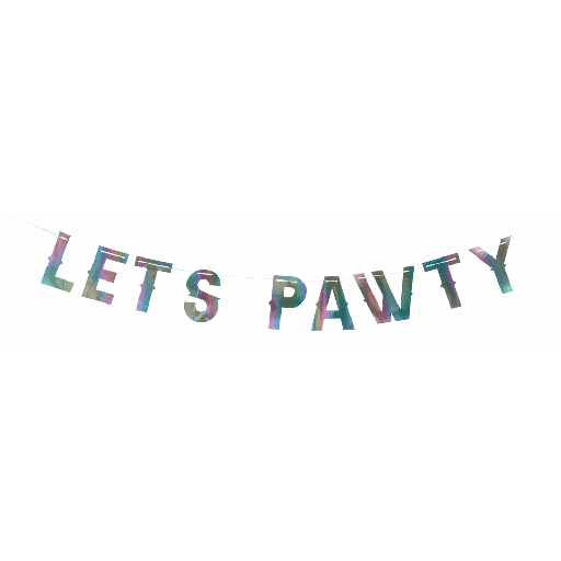 [HK73000] HUXLEY & KENT Pet Celebration Banner Let's Pawty Iridescent