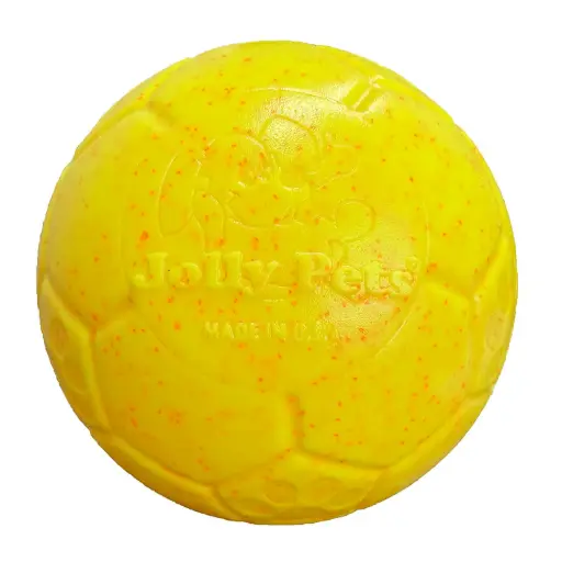 [JP82111] JOLLYPET Soccer Ball 8" Yellow/Orange Sprinkle L