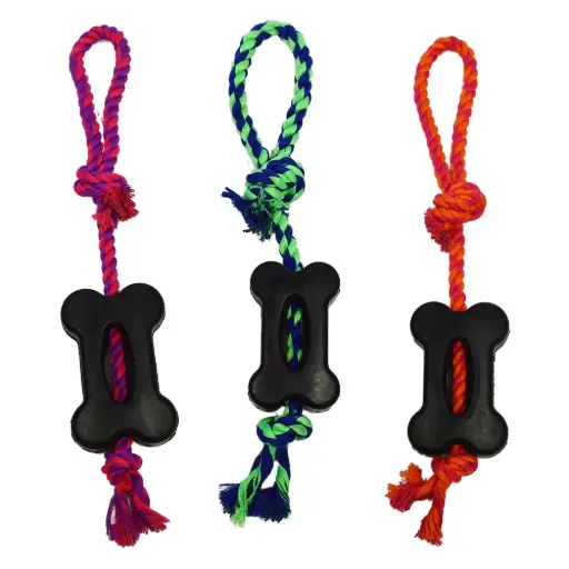 [APP33371] AMAZING PET 5" Flat Bone w/Rope Handle