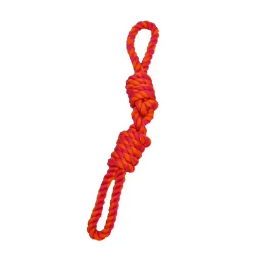[APP56168] AMAZING PET Rope with 2 Loop Handles 20" Orange/Magenta