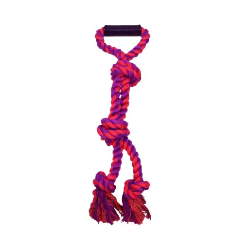 [APP56218] AMAZING PET Rope 3 Knot w/Handle 23.5" Purple/Magenta
