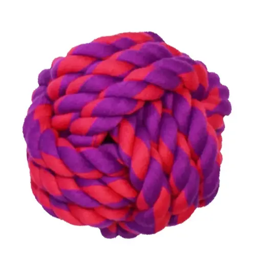 [APP56250] AMAZING PET Rope Ball 4" Purple/Magenta