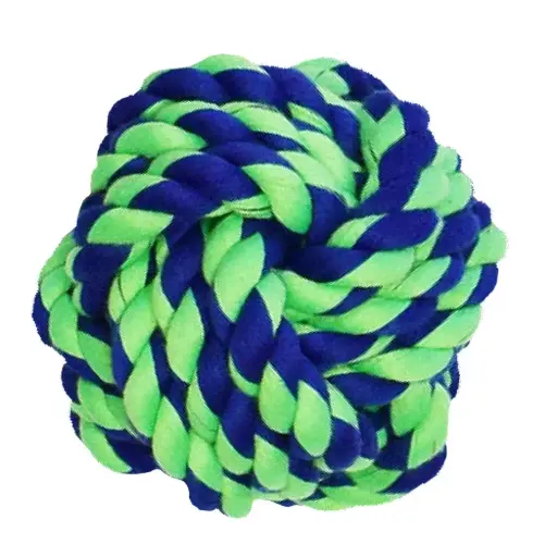 [APP56251] AMAZING PET Rope Ball 4.75" Blue/Green