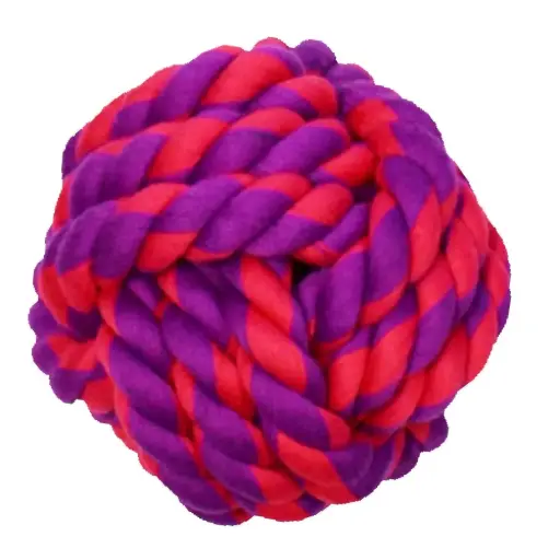 [APP56252] AMAZING PET Rope Ball 4.75" Purple/Magenta