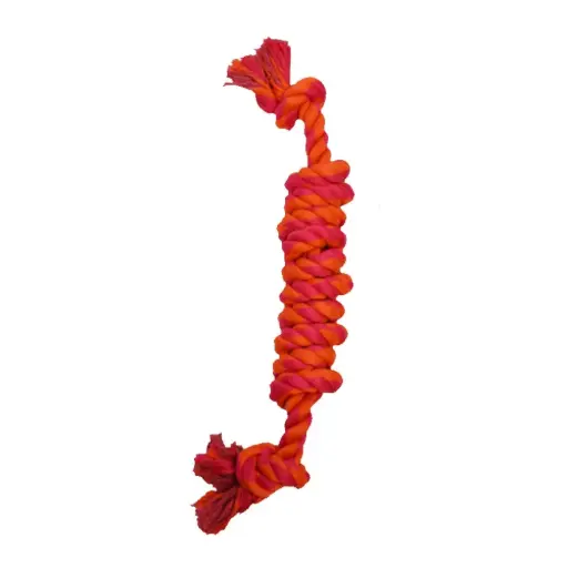 [APP56257] AMAZING PET Rope 7 Knot Bone 15.75" Orange/Pink