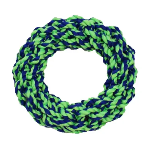 [APP56270] AMAZING PET Rope Ring 9" Blue/Green