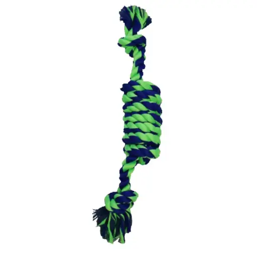 [APP56272] AMAZING PET Rope 2 Knot Coil 15" Blue/Green