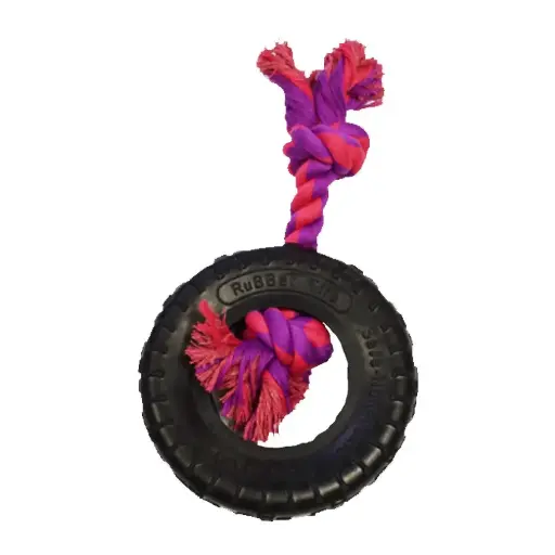 [APP56280] AMAZING PET Rope w/Tire 5.5" Purple/Magenta