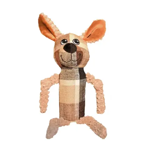 [APP58079] AMAZING PET Plush Plaid Dog w/Squeaker Body