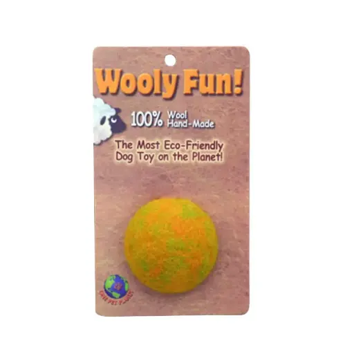 [APP86002] AMAZING PET Wooly Fun Ball 2" Yellow