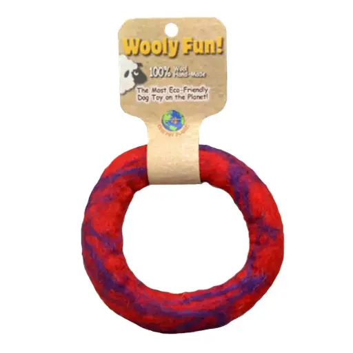 [APP86087] AMAZING PET Wooly Fun Ring 5" Red