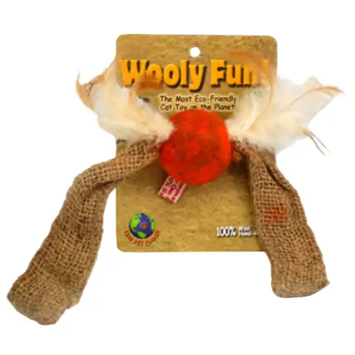 [APP86158] AMAZING PET Cat Wooly Fun Tussle Ball w/Feathers
