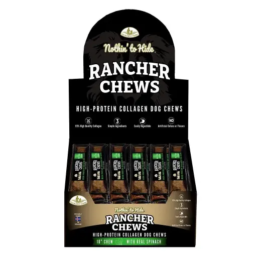 [FF63456] NOTHIN' TO HIDE Rancher Chew Spinach 10" 24pc Box